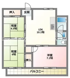 第1マンション【2階】の間取り