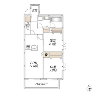(仮称)ヴァルス II【2階】の間取り