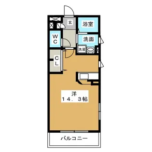 オランジェ白山【1階】の間取り