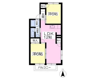 コーポ阿部A棟【1階】の間取り