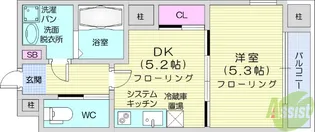LaDouceur片平【13階】の間取り
