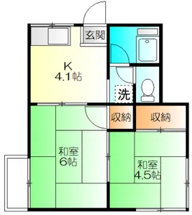 木月ハイツ【2階】の間取り