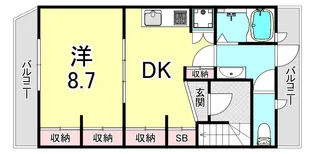 サンマリン川原【3階】の間取り