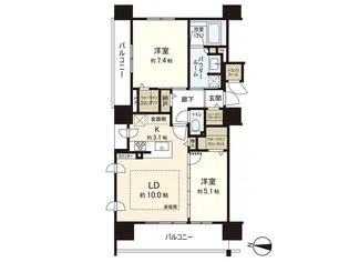ファインシティ札幌ザ・ノースゲート【10階】の間取り