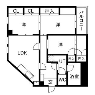 プランドゥ御花前 【旧名:筑紫ビル】【2階】の間取り