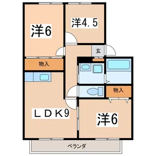 サンビレッジ松田 A【1階】の間取り