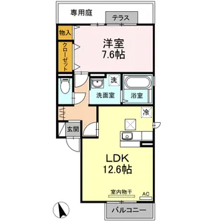 M s弐番館【1階】の間取り