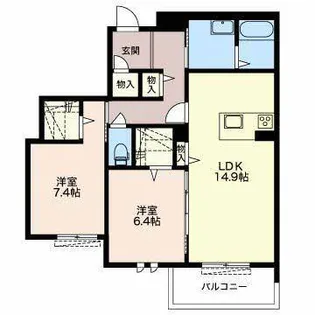 シェ・ブラウゼ北村【1階】の間取り