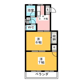 アパート丸双【2階】の間取り
