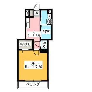 クロシェット【1階】の間取り