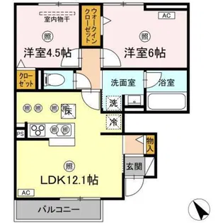 ラ・グランシューズ【1階】の間取り