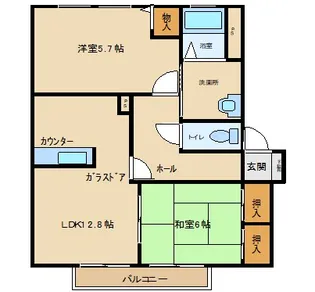 ファミールC棟【2階】の間取り
