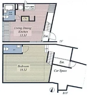 アピカ代々木上原【1階】の間取り