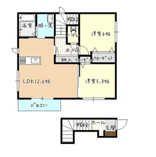 ヒールコートみかわ【2階】の間取り