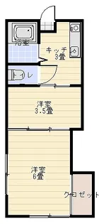 フラワーハイツ【1階】の間取り