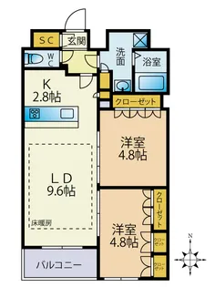 マキシヴ江北アレグリアコート【4階】の間取り