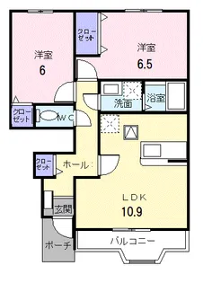 ラフレシールウエスト【1階】の間取り
