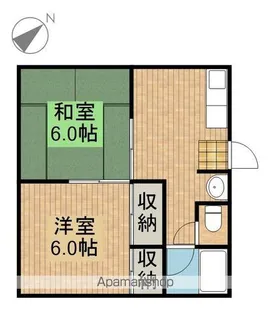 越路ハイツ北棟【1階】の間取り