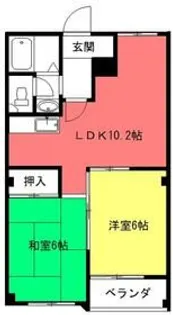2LDKの間取り画像