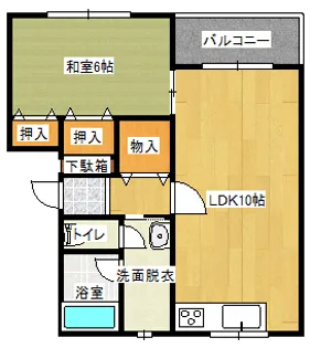 ベリスタ緑A【2階】の間取り