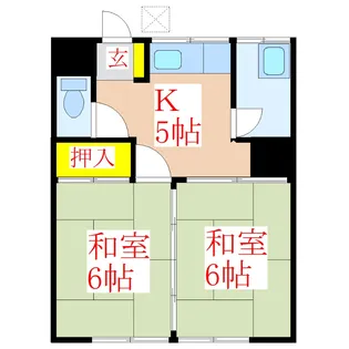 富士荘 B棟【1階】の間取り
