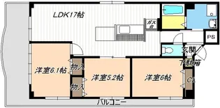 サンハイツヒロ【5階】の間取り