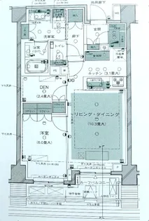 飯田橋・神楽坂駅徒歩6分 好立地 分譲【6階】の間取り