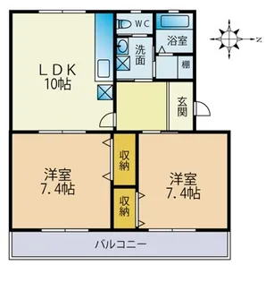 モンテベルデ多摩川【2階】の間取り