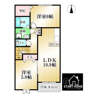 徳島県徳島市名東町2【アパート】の間取り