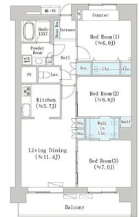 ナナアーク千石【7階】の間取り