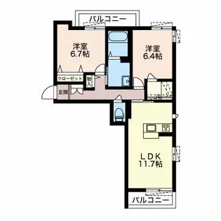 リオリエント三ツ池【1階】の間取り