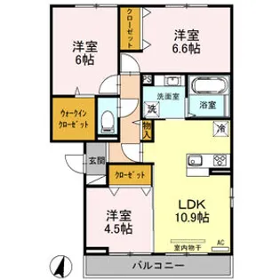 ロイヤルガーデンコート新和A【3階】の間取り