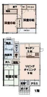 プランドール吉岡南【1階】の間取り
