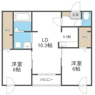 北海道札幌市西区二十四軒一条6【マンション】の間取り