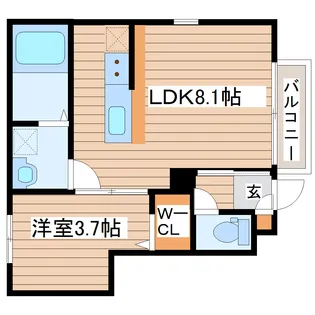 アンビシオン岩沼中央【1階】の間取り
