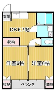 サンハイツ長岡【1階】の間取り