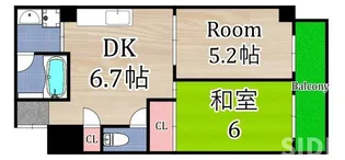 大橋マンション二番館【1階】の間取り