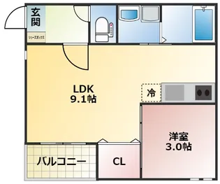 熊本県熊本市中央区本山4【アパート】の間取り