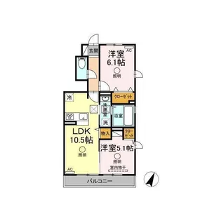 アリエス B【1階】の間取り