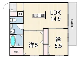 LA VITA摂津本山【2階】の間取り