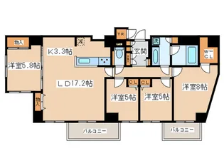 プランドール福住【8階】の間取り