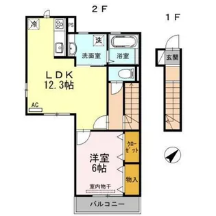 ファイブスタ牛田【2階】の間取り
