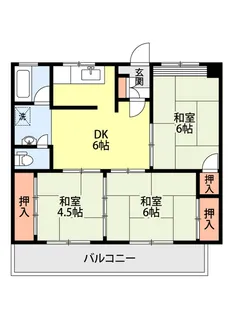 ハイツ米山【4階】の間取り