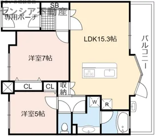 ル・グランデ城東放出.【8階】の間取り