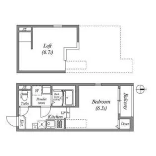 ハーモニーテラスフォース椥辻【1階】の間取り