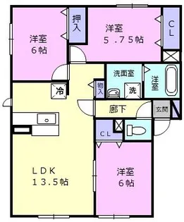 セジュール III【1階】の間取り