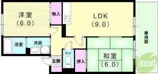 グランドール谷田川【1階】の間取り