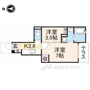 ガーデン・ヴィラA棟【1階】の間取り