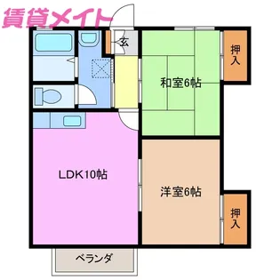 サンシティーB棟【1階】の間取り