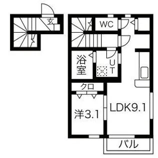Foluna I・II【2階】の間取り